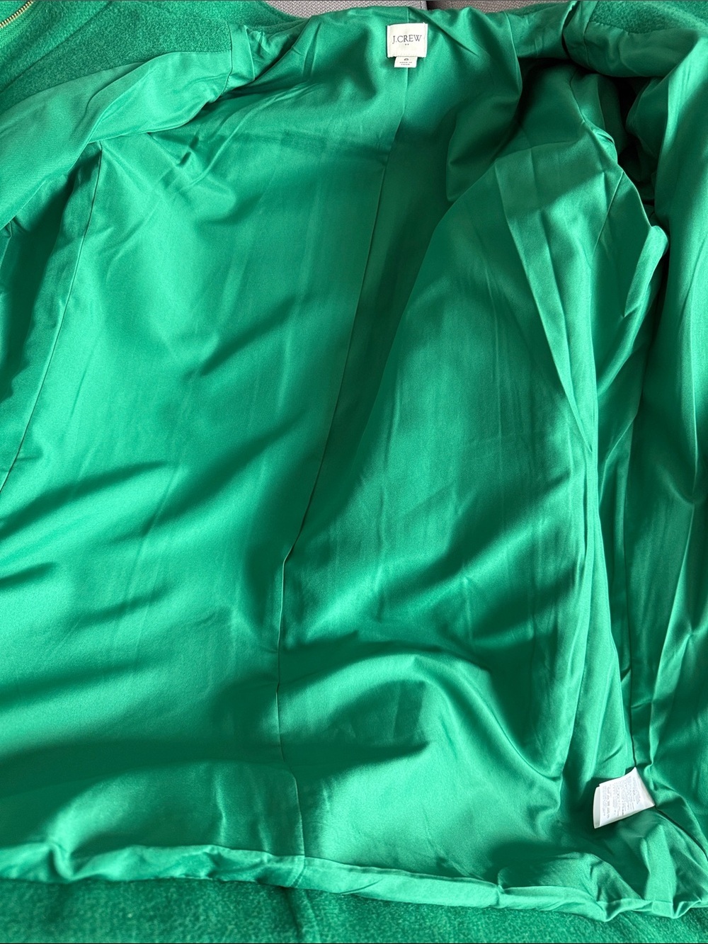 J. Crew Emerald Green Wool Zip-Front Pea Coat Size 6 - Picture 10 of 13